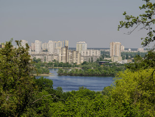 View of the river and a modern city