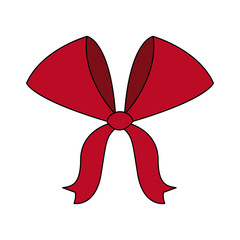 bow ribbon decoration christmas celebration vector illustration