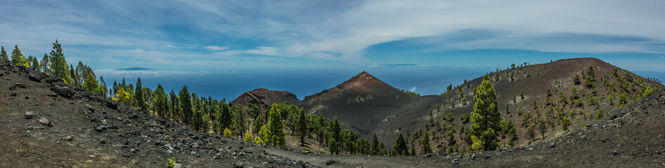 La Palma volcanos landscape panoramic