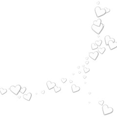 Beautiful paper hearts. Abstract crescents on white background. Vector illustration.