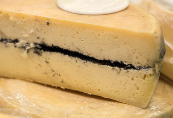 Set of cheese on a wooden board