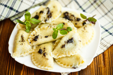 Sweet boiled dumplings with poppy