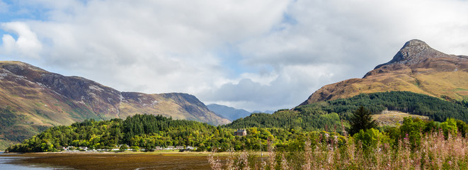 Partial panorama of Glencoe, in the highlands of Scotland