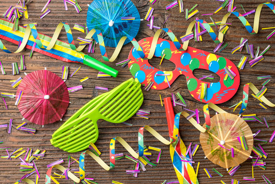 Colorful birthday or party background. Close up