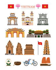 Vietnam Landmarks Architecture Building Object Set