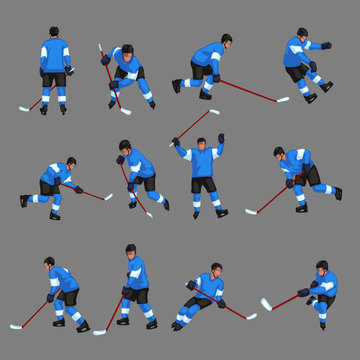 colored hockey player set 2