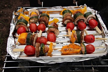 vegetarische Grillspieße