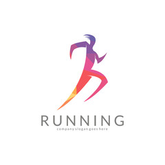 Fototapeta premium Runner logo. Sport logotype 