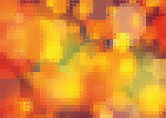 abstract ornament autumn pixel camo  yellow orange green and brown shades of red and purple 