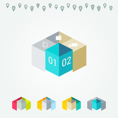 Vector colorful infographic for business presentations. Can be used for report, presentation, banner, website booklet or brochure layout. Vector, numbered banners, diagram.