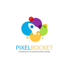 Pixel rocket logo 