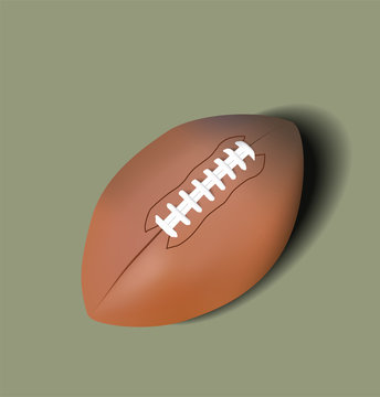 Rugby Ball on green background. Vector illustration