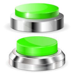 Green push buttons with metal base