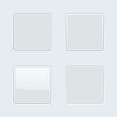 Gray square buttons set