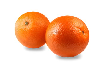 Studio isolated orange fruit on white background with shadow