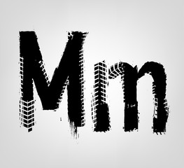 Grunge Tire Letter