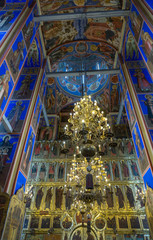 Obraz premium SUZDAL, RUSSIA - APRIL 28, 2017: Interior of the Cathedral of the Nativity of the Virgin. Built in 1225. World Heritage List of UNESCO 