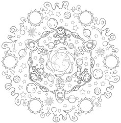 Weltraum-Mandala Vektor Illustration