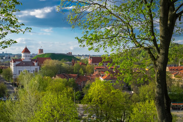 Fototapeta na wymiar Panoramic view of the old town of Vilnius, Lithuania.