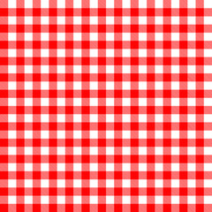 Vector. Seamless coarse red checkered vector plaid fabric pattern texture.Modified stripes consisting of crossed horizontal and vertical lines forming squares.