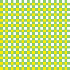 Vector. Seamless coarse blue yellow checkered vector plaid fabric pattern texture.Modified stripes consisting of crossed horizontal and vertical lines forming squares.