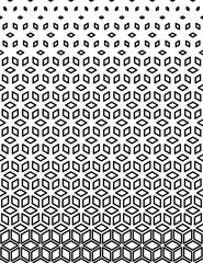 Vector Seamless pattern of lines and geometric shapes. Black white color spread.