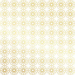 Ramadan Kareem gold greeting card, banner, seamless pattern. Vector arabic ornate geometric shining background in islamic style