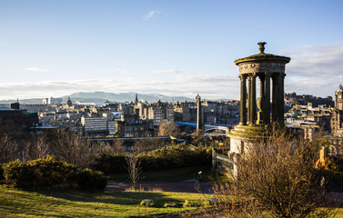 Panorama over the lovely city of Edinburgh on a sunny day
