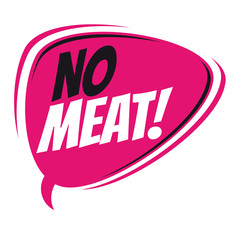 no meat retro speech bubble