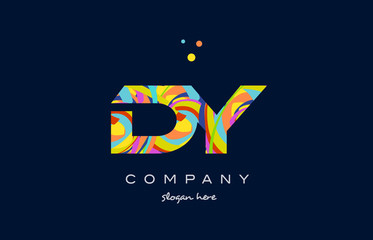 dy d y colorful alphabet letter logo icon template vector