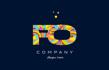 Fototapeta premium fo f o colorful alphabet letter logo icon template vector