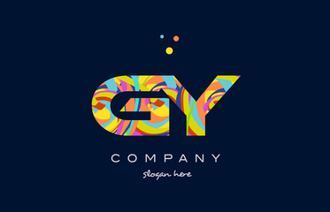 gy g y colorful alphabet letter logo icon template vector