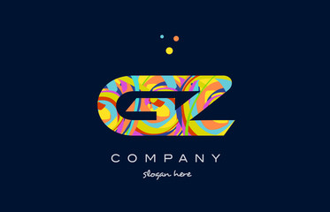 gz g z colorful alphabet letter logo icon template vector