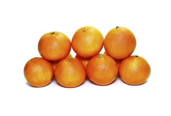 Many orange mandarins