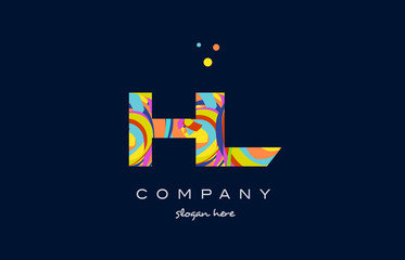 hl h l colorful alphabet letter logo icon template vector
