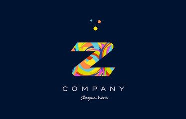 z colorful alphabet letter logo icon template vector