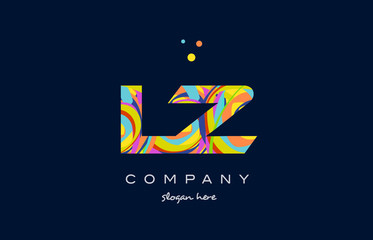 lz l z colorful alphabet letter logo icon template vector - obrazy, fototapety, plakaty