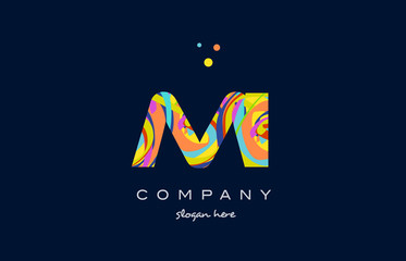 mi m i colorful alphabet letter logo icon template vector