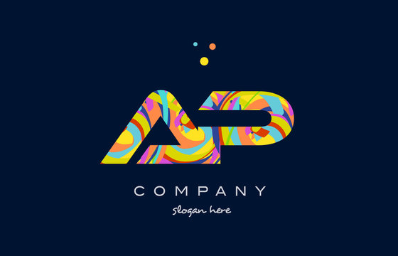 ap a p colorful alphabet letter logo icon template vector