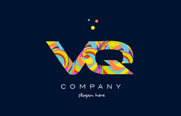 vq v q colorful alphabet letter logo icon template vector