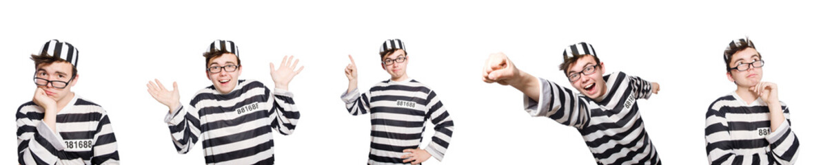 Funny prison inmate in concept