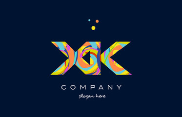 xk x k colorful alphabet letter logo icon template vector