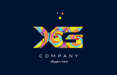 xg x g colorful alphabet letter logo icon template vector