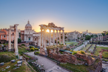 Fototapeta na wymiar Scenic view of Roman Forum at sunrise, Rome