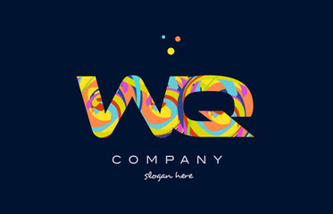 wq w q colorful alphabet letter logo icon template vector
