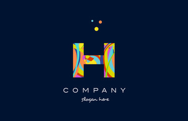 h colorful alphabet letter logo icon template vector