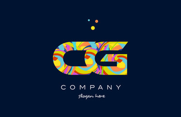 cg c g colorful alphabet letter logo icon template vector