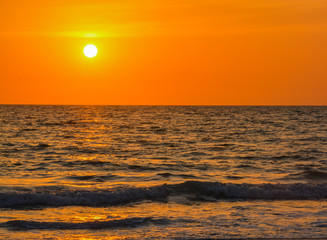 Sunset over the Gulf of Mexico on Indian Rocks Beach in Florida