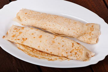 Pancakes stuffed with cheese, delicious food.