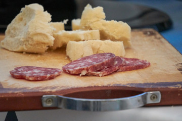 salami and cheese for tasty appetizer